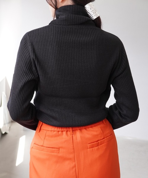 IAMUSE(アイアミューズ)の「タートルネックリブニットトップス S0581【IAMUSE】(ニット/セーター・レディース・オフホワイト/グレー/ベージュ/ブラック/モカ・L/M)」の18枚目の写真