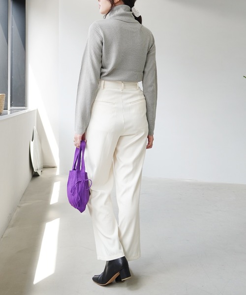 IAMUSE(アイアミューズ)の「タートルネックリブニットトップス S0581【IAMUSE】(ニット/セーター・レディース・オフホワイト/グレー/ベージュ/ブラック/モカ・L/M)」の22枚目の写真