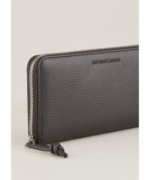 EMPORIO ARMANI（エンポリオアルマーニ）の「【エンポリオ アルマーニ】ラウンドファスナーウォレット タンブルレザー製（財布・メンズ・ブラック/ブラック×グリーン/グレー系1・FREE）」の3枚目の写真