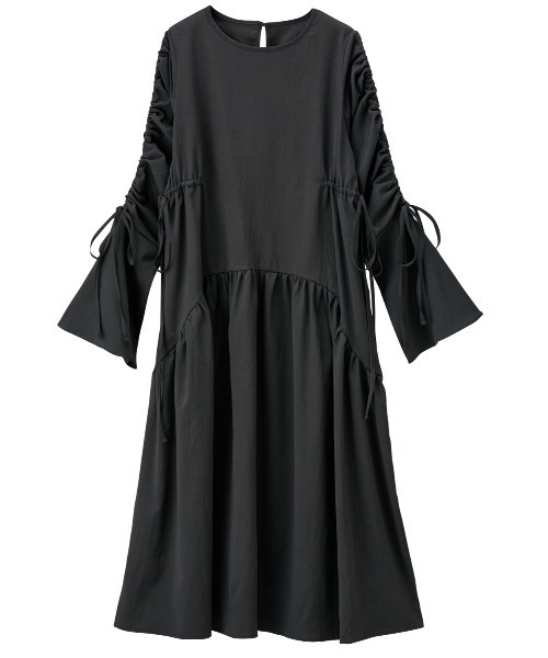 GeeRA(ジーラ)の「シャーリングワンピース(ワンピース・レディース・パープル/ブラック・LARGE/MEDIUM)」の3枚目の写真