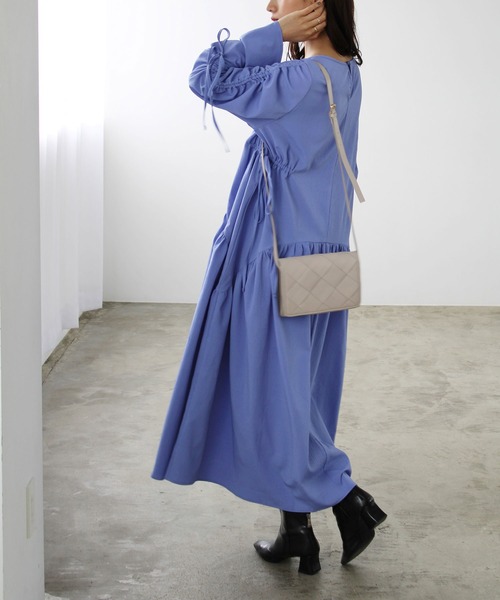GeeRA(ジーラ)の「シャーリングワンピース(ワンピース・レディース・パープル/ブラック・LARGE/MEDIUM)」の10枚目の写真
