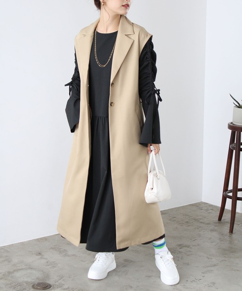 GeeRA(ジーラ)の「シャーリングワンピース(ワンピース・レディース・パープル/ブラック・LARGE/MEDIUM)」の12枚目の写真