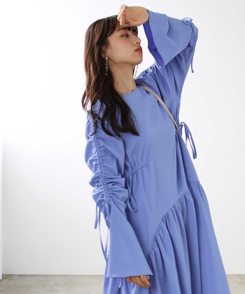 GeeRA(ジーラ)の「シャーリングワンピース(ワンピース・レディース・パープル/ブラック・LARGE/MEDIUM)」の16枚目の写真
