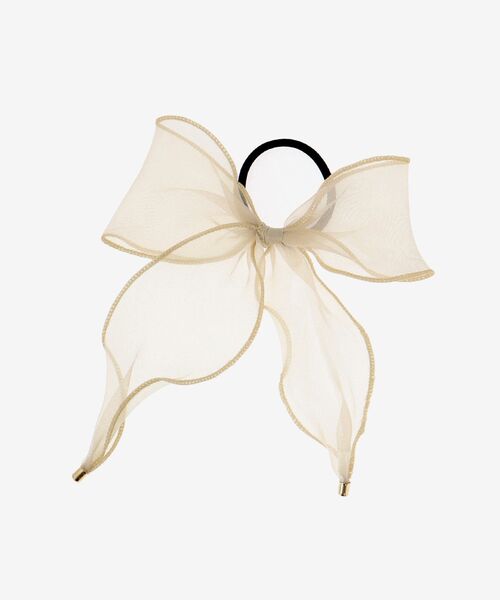 MAJESTIC LEGON（マジェスティックレゴン）の「クリアリボンヘアアクセ（ヘアゴム・レディース・ブラック/ベージュ/オフホワイト・FREE）」の7枚目の写真