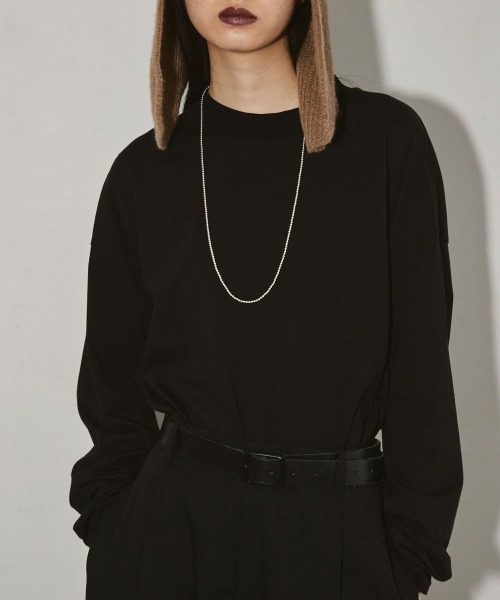 TODAYFUL（トゥデイフル）の「TODAYFUL(トゥデイフル) "Cottonsilk Useful Long T-shirts"コットンシルクUsefulロングTシャツ/12220612（Tシャツ/カットソー・レディース・ブラック/ホワイト・ONE SIZE）」の4枚目の写真