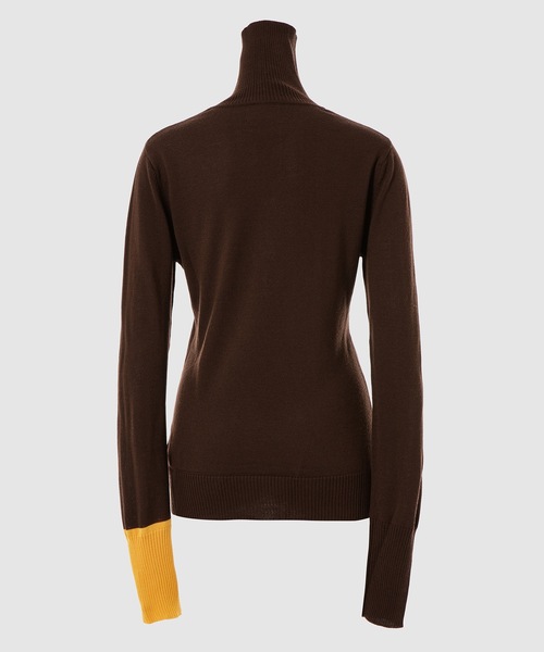 BELPER（ベルパー）の「WOOL KNIT TOP（ニット/セーター・レディース・ブルー/ブラウン・FREE）」の3枚目の写真