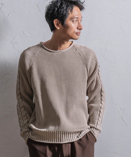 CALL&RESPONSE(コールアンドレスポンス)の「mn2646- SAISENTAKU-ロールネックプルオーバー ニット(ニット/セーター・メンズ・グレー/ベージュ/ブラック・2/4/1/5)」の3枚目の写真
