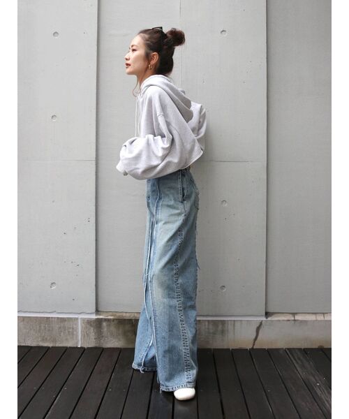 Ungrid（アングリッド）の「ウォッシュショートデザインパーカー（パーカー・レディース・ライトグレー/レッド/グリーン・FREE）」の19枚目の写真