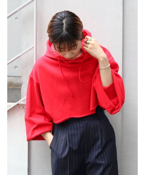 Ungrid（アングリッド）の「ウォッシュショートデザインパーカー（パーカー・レディース・ライトグレー/レッド/グリーン・FREE）」の12枚目の写真