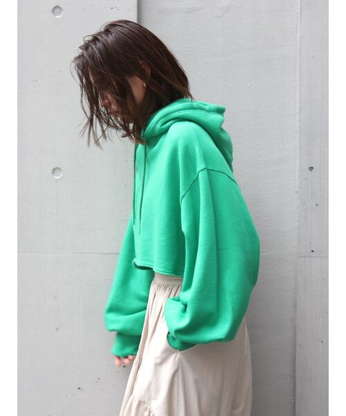 Ungrid（アングリッド）の「ウォッシュショートデザインパーカー（パーカー・レディース・ライトグレー/レッド/グリーン・FREE）」の6枚目の写真