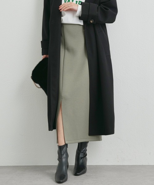 un dix cors（アンディコール）の「《美シルエットの高見えアイテム》スリットダンボールナロースカート（スカート・レディース・ブラック/ブラウン/ピンク/オレンジ/ベージュ系その他/ブルー/チャコールグレー/グリーン/レッド/ネイビー/モカ/オレンジ系その他2/カーキ/オレンジ系その他3・FREE/S）」の6枚目の写真