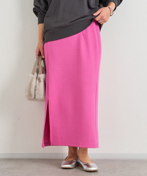 《美シルエットの高見えアイテム》スリットダンボールナロースカート（スカート）｜un dix cors（アンディコール）