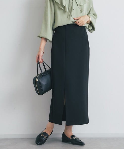 美シルエットの高見えアイテム》スリットダンボールナロー