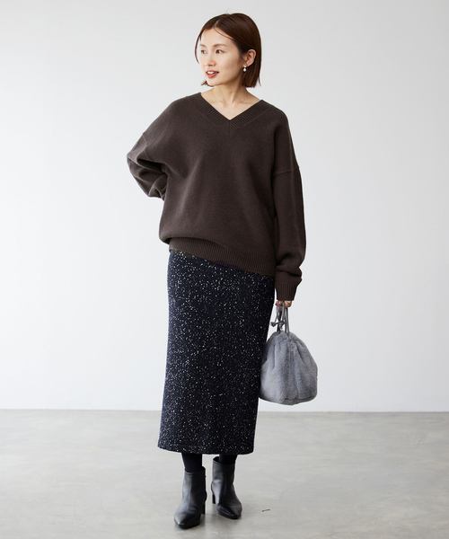 AQUA Vネックプルオーバー ブラック ≪WEB限定 / 追加≫AQUA Vネックプルオーバー（ニット／セーター