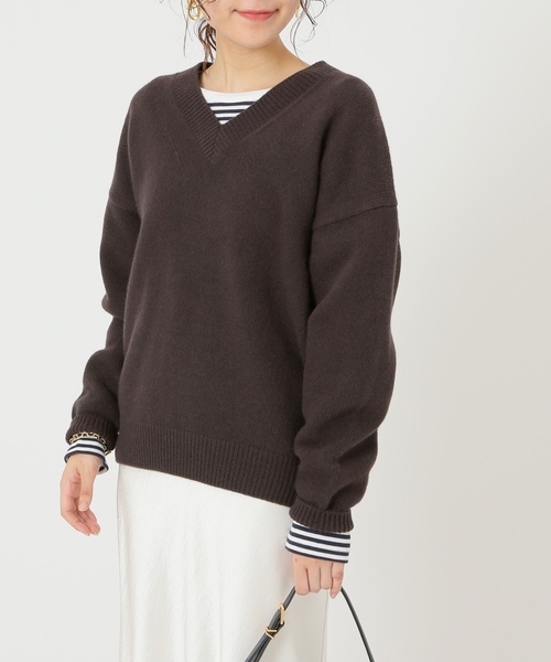 IENA（イエナ）の「AQUA Vネックプルオーバー（ニット/セーター）」 - WEAR