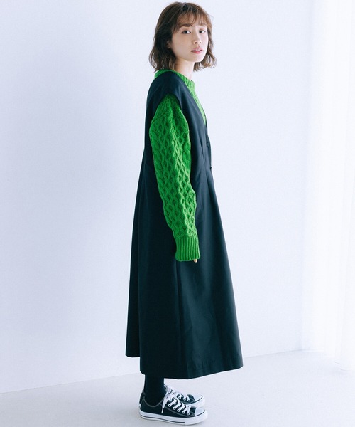 haco!(ハコ)の「【高橋愛さんコラボ】頑張り屋さんに捧ぐ!いろいろ考えちゃう人へのいろいろ考えなくっていいTWO-PIECE(1.ジャンパースカート 2.シャツワンピース)by LOVE&PEACE PROJECT(ワンピース・レディース・ブラック/グレー・SMALL/MEDIUM/LARGE/X-LARGE)」の11枚目の写真