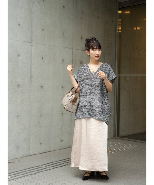 JUMELLE（ジュメロ）の「ルーズニットベスト（ベスト・レディース・ベージュ/ブラック・FREE）」の7枚目の写真