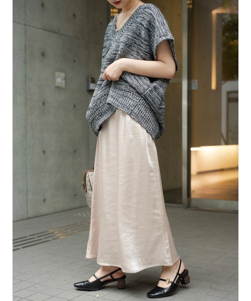 JUMELLE（ジュメロ）の「ルーズニットベスト（ベスト・レディース・ベージュ/ブラック・FREE）」の10枚目の写真