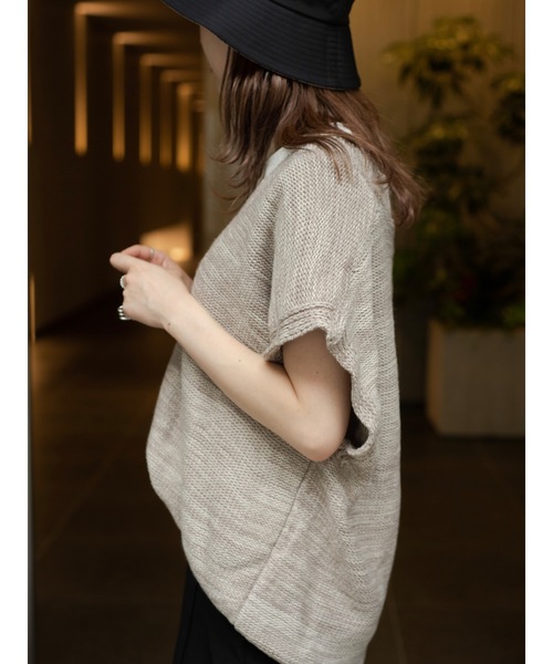 JUMELLE（ジュメロ）の「ルーズニットベスト（ベスト・レディース・ベージュ/ブラック・FREE）」の16枚目の写真