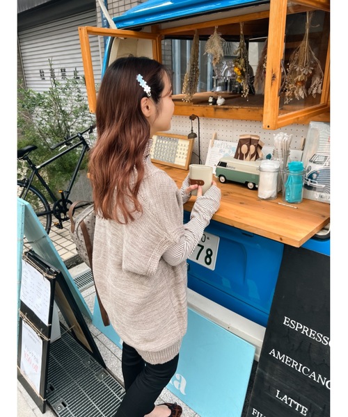 JUMELLE（ジュメロ）の「ルーズニットベスト（ベスト・レディース・ベージュ/ブラック・FREE）」の21枚目の写真