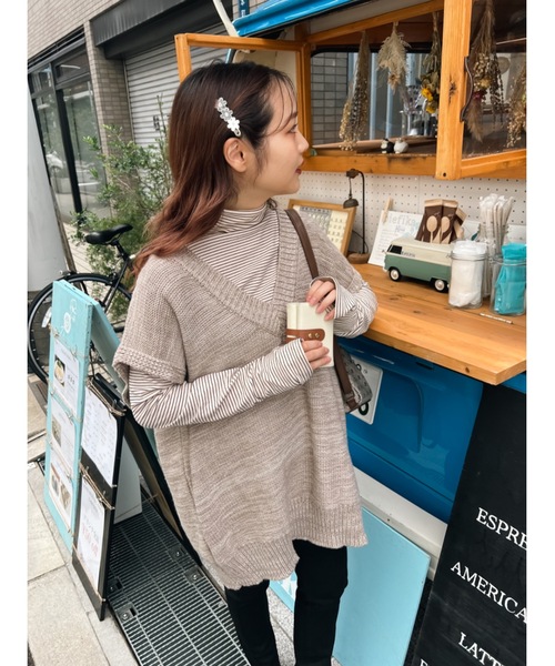 JUMELLE（ジュメロ）の「ルーズニットベスト（ベスト・レディース・ベージュ/ブラック・FREE）」の18枚目の写真