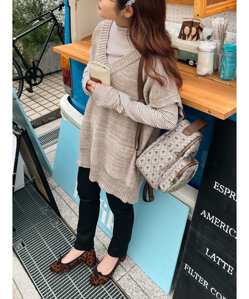 JUMELLE（ジュメロ）の「ルーズニットベスト（ベスト・レディース・ベージュ/ブラック・FREE）」の17枚目の写真