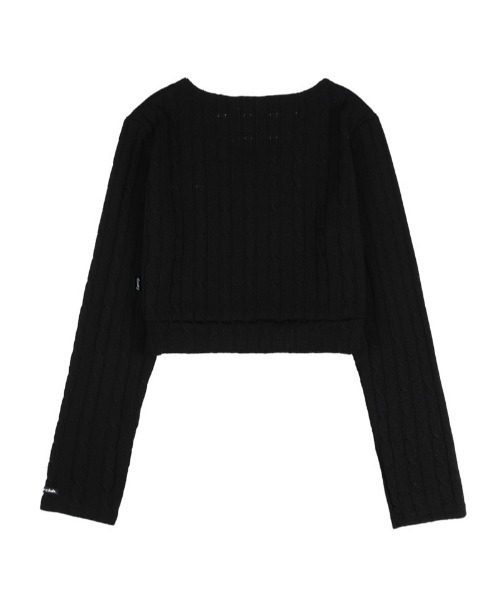 FANCY CLUB(ファンシークラブ)の「A'GEM/9 × .kom『 FANCY CLUB/ファンシークラブ』BAY LEAF BUTTON CARDIGAN/ベイリーフボタンカーディガン(カーディガン/ボレロ・レディース・ブラック/ライトグリーン・FREE)」の19枚目の写真
