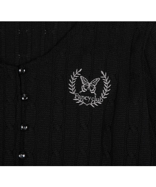FANCY CLUB(ファンシークラブ)の「A'GEM/9 × .kom『 FANCY CLUB/ファンシークラブ』BAY LEAF BUTTON CARDIGAN/ベイリーフボタンカーディガン(カーディガン/ボレロ・レディース・ブラック/ライトグリーン・FREE)」の21枚目の写真