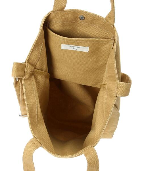 Samansa Mos2 blue（サマンサモスモスブルー）の「キャンバスロゴプリント2WAYトートバッグ（ハンドバッグ・レディース・カーキ/ベージュ/ブラック/キナリ・ﾌﾘ-）」の15枚目の写真