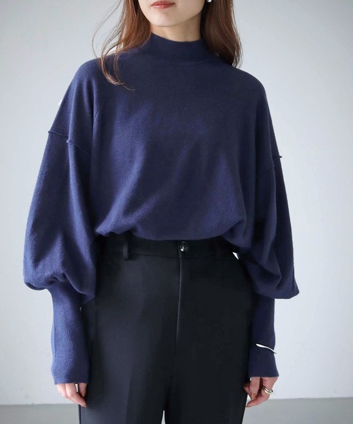 cheriella（シェリエラ）の「【cheriella】WEB限定スイッチドルマンシルエットニット新色追加（ニット/セーター・レディース・オフホワイト/テラコッタ/ブラック/ダークグリーン/ネイビー/パープル/グレー・M）」の7枚目の写真