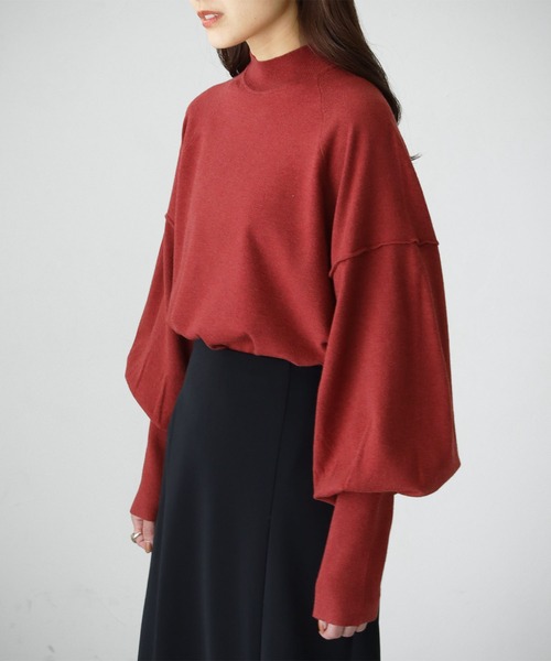 cheriella（シェリエラ）の「【cheriella】WEB限定スイッチドルマンシルエットニット新色追加（ニット/セーター・レディース・オフホワイト/テラコッタ/ブラック/ダークグリーン/ネイビー/パープル/グレー・M）」の5枚目の写真