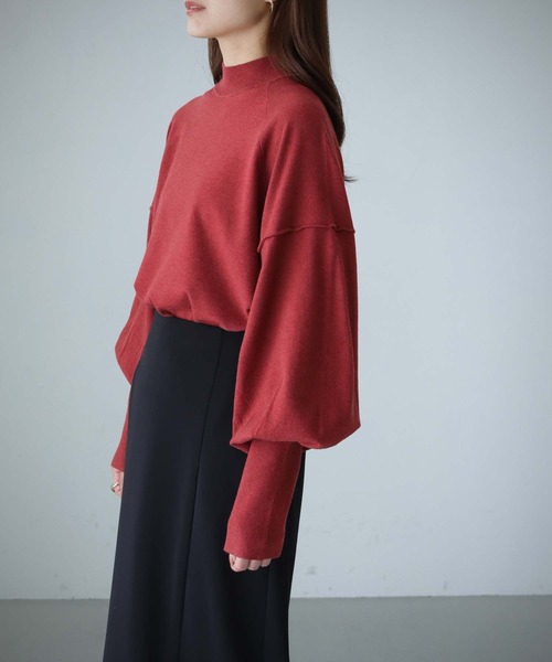 cheriella（シェリエラ）の「【cheriella】WEB限定スイッチドルマンシルエットニット新色追加（ニット/セーター・レディース・オフホワイト/テラコッタ/ブラック/ダークグリーン/ネイビー/パープル/グレー・M）」の19枚目の写真