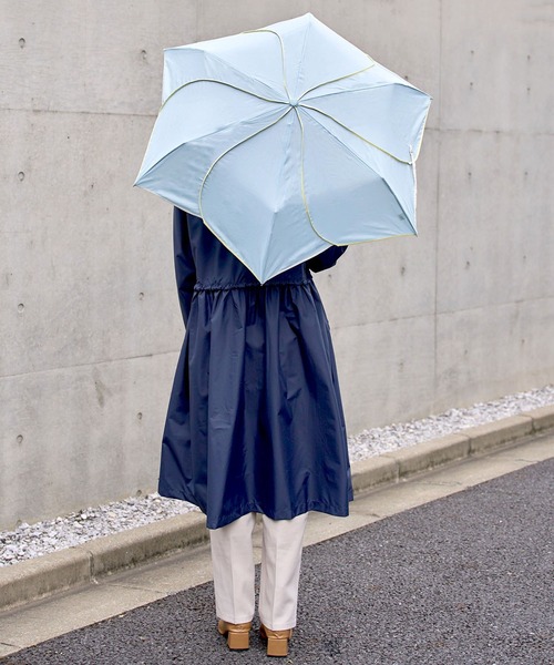 because(ビコーズ)の「【because】バイカラーパイピングはなびらミニ折りたたみ傘 雨傘 日傘 UVカット レディース 通勤通学 ビコーズ Bicolor Piping Mini BE-01292(折りたたみ傘・レディース・パープル/ネイビー/グリーン/ホワイト・FREE)」の7枚目の写真