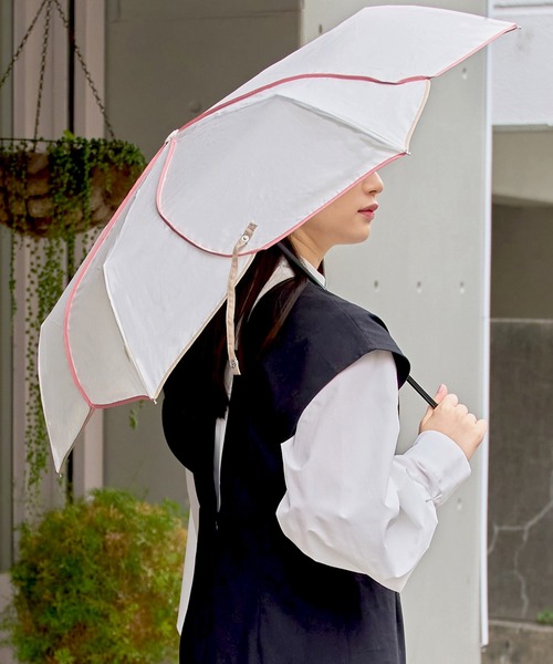 because(ビコーズ)の「【because】バイカラーパイピングはなびらミニ折りたたみ傘 雨傘 日傘 UVカット レディース 通勤通学 ビコーズ Bicolor Piping Mini BE-01292(折りたたみ傘・レディース・パープル/ネイビー/グリーン/ホワイト・FREE)」の8枚目の写真