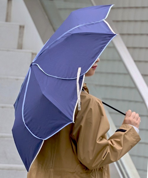 because(ビコーズ)の「【because】バイカラーパイピングはなびらミニ折りたたみ傘 雨傘 日傘 UVカット レディース 通勤通学 ビコーズ Bicolor Piping Mini BE-01292(折りたたみ傘・レディース・パープル/ネイビー/グリーン/ホワイト・FREE)」の5枚目の写真