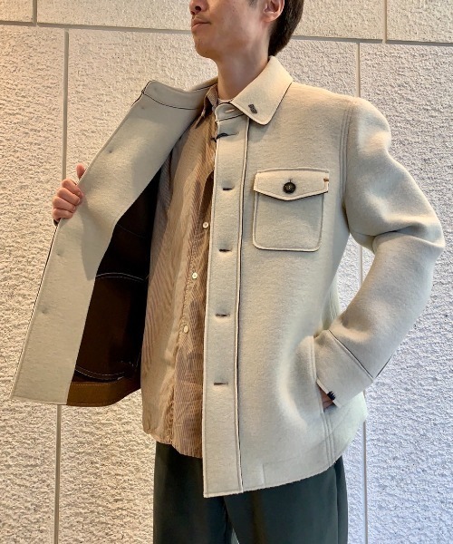 BOB（ボブ）の「BOB/ボブ/ボンディングシャツジャケット（その他アウター・メンズ・ホワイト/イエロー・50/48/52/46）」の7枚目の写真