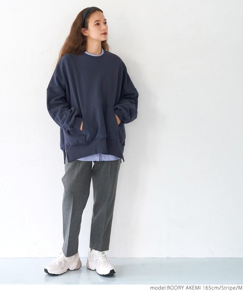 coca(coca)(コカ)の「ストライプ柄バンドカラーオーバーシャツ(シャツ/ブラウス・レディース・ストライプ・M/L)」の7枚目の写真