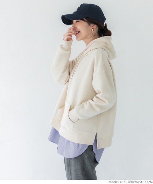 coca(coca)(コカ)の「ストライプ柄バンドカラーオーバーシャツ(シャツ/ブラウス・レディース・ストライプ・M/L)」の8枚目の写真