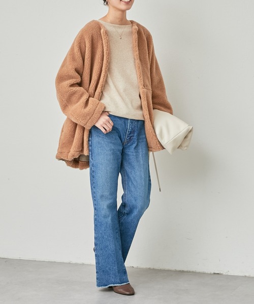 BEARDSLEY（ビアズリー）の「【Colorer/クロレ】クラッチにもなるレザーギャザートートバック：すぐにお届け！（ショルダーバッグ・レディース・アイボリー/ブラック・FREE）」の7枚目の写真