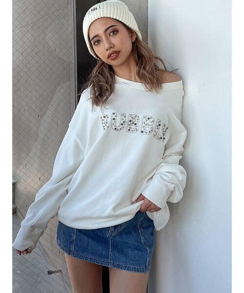 GYDA（ジェイダ）の「BUBBLY BIJOU スウェットトップス（スウェット・レディース・オフホワイト/ブラック・FREE）」の11枚目の写真