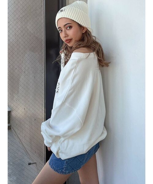 GYDA（ジェイダ）の「BUBBLY BIJOU スウェットトップス（スウェット・レディース・オフホワイト/ブラック・FREE）」の8枚目の写真