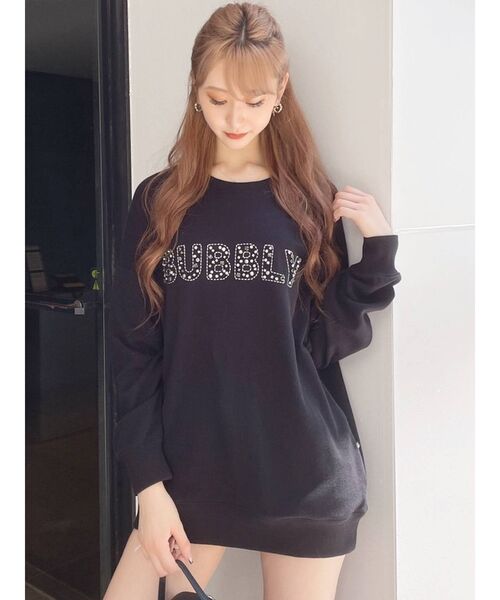 GYDA（ジェイダ）の「BUBBLY BIJOU スウェットトップス（スウェット・レディース・オフホワイト/ブラック・FREE）」の9枚目の写真