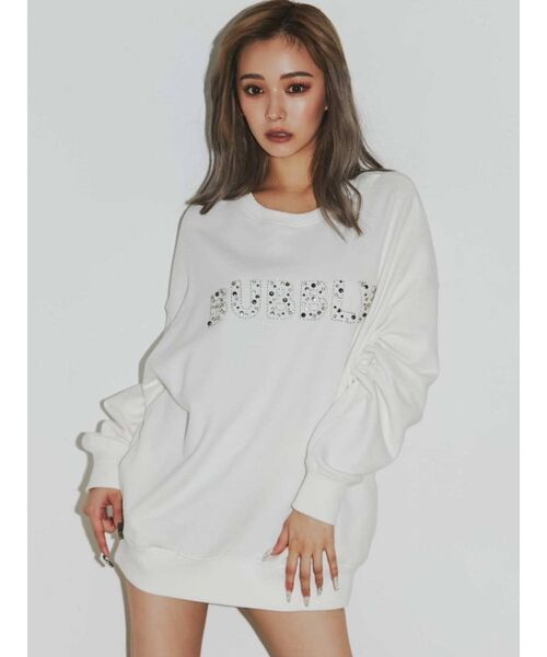 GYDA（ジェイダ）の「BUBBLY BIJOU スウェットトップス（スウェット・レディース・オフホワイト/ブラック・FREE）」の15枚目の写真