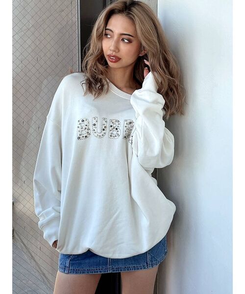 GYDA（ジェイダ）の「BUBBLY BIJOU スウェットトップス（スウェット・レディース・オフホワイト/ブラック・FREE）」の19枚目の写真