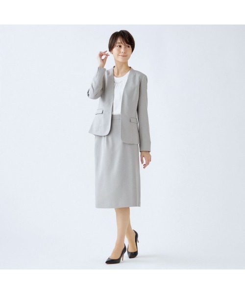 セール】【セットアップ対応】【洗えるノーカラージャケット