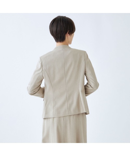 セール】【セットアップ対応】【洗えるノーカラージャケット