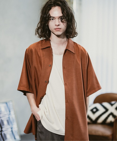 CASPER JOHN(キャスパージョン)の「Imitation linen round slit shirts/イミテーションリネンラウンドスリットシャツ(シャツ/ブラウス・メンズ・ブラック/ブルー/ホワイト/ベージュ/オレンジ・SMALL/MEDIUM/LARGE)」の5枚目の写真