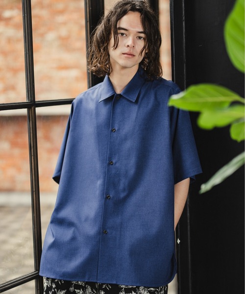 CASPER JOHN(キャスパージョン)の「Imitation linen round slit shirts/イミテーションリネンラウンドスリットシャツ(シャツ/ブラウス・メンズ・ブラック/ブルー/ホワイト/ベージュ/オレンジ・SMALL/MEDIUM/LARGE)」の4枚目の写真
