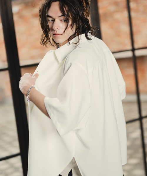 CASPER JOHN(キャスパージョン)の「Imitation linen round slit shirts/イミテーションリネンラウンドスリットシャツ(シャツ/ブラウス・メンズ・ブラック/ブルー/ホワイト/ベージュ/オレンジ・SMALL/MEDIUM/LARGE)」の10枚目の写真