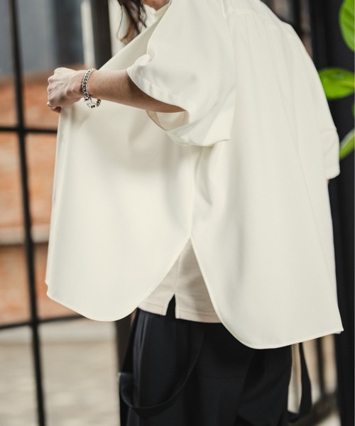 CASPER JOHN(キャスパージョン)の「Imitation linen round slit shirts/イミテーションリネンラウンドスリットシャツ(シャツ/ブラウス・メンズ・ブラック/ブルー/ホワイト/ベージュ/オレンジ・SMALL/MEDIUM/LARGE)」の11枚目の写真